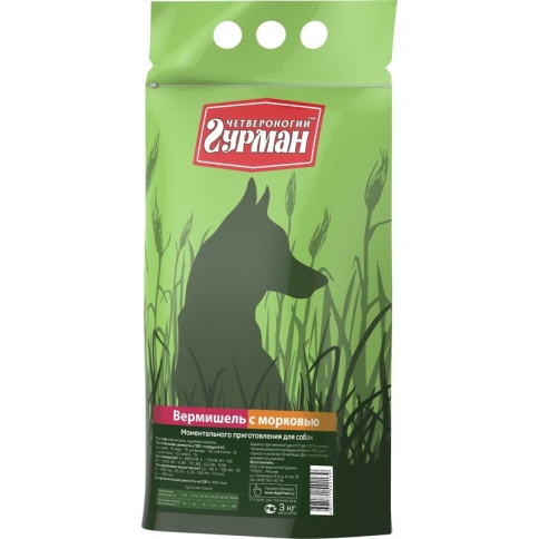 Каша для собак Четвероногий гурман вермишель с морковью - 3 кг фото 1