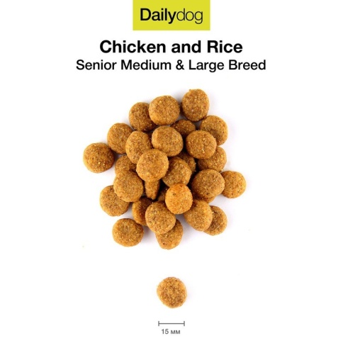 Сухой корм Dailydog Senior Medium Large Breed Chicken Rice для пожилых собак средних и крупных пород с курицей и рисом 12 кг фото 1