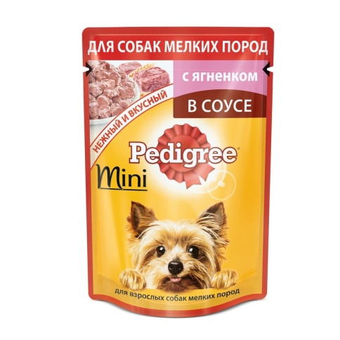 Pedigree Mini Lamb паучи для взрослых собак миниатюрных пород с ягненком - 85 г фото 2