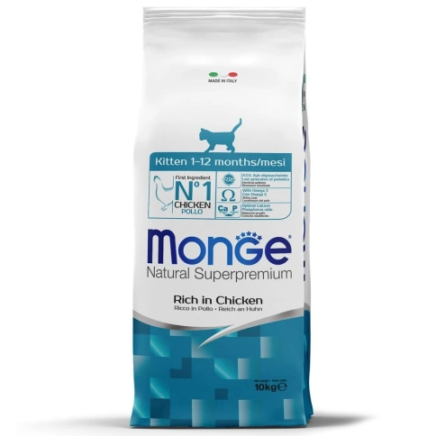 Сухой корм Monge Natural Kitten с курицей для котят, беременных и кормящих кошек, 10 кг фото 1