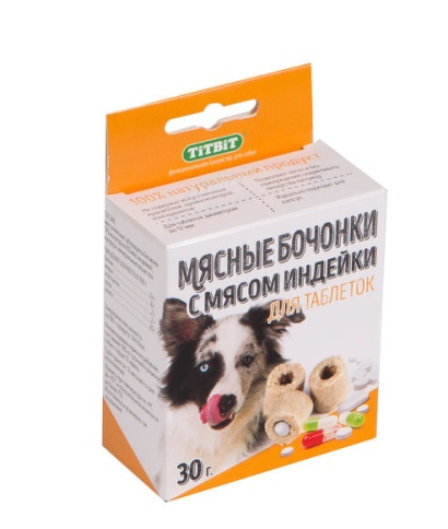 Titbit Бочонки мясные с индейкой для таблеток - 30 г фото 1