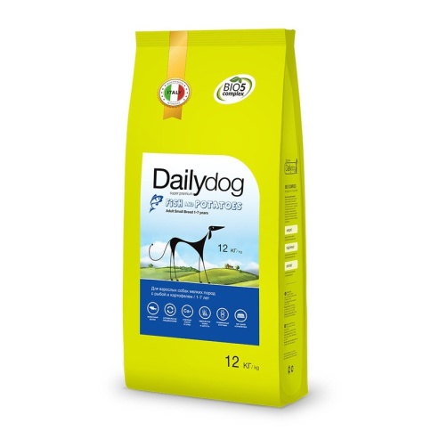Сухой корм Dailydog Adult Small Breed Fish and Potatoes для взрослых собак мелких и миниатюрных пород с рыбой и картофелем 12 кг фото 1