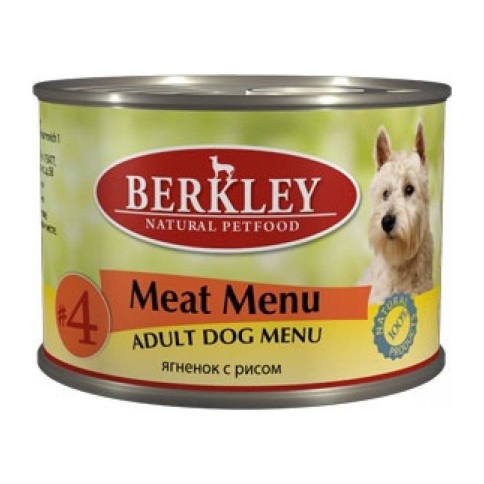 Berkley Adult Dog Menu Meat Menu № 4 паштет с натуральным мясом ягнёнка с рисом, оливковым маслом и ароматным бульоном - 200 г фото 2