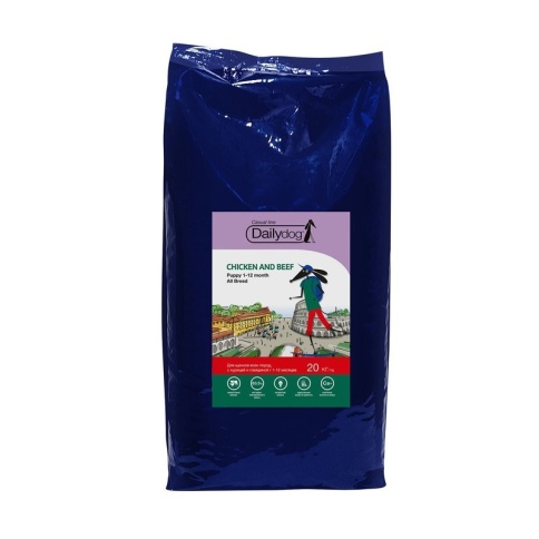 Dailydog Casual Line Puppy All Breed сухой корм для щенков всех пород с курицей и говядиной - 20 кг фото 1
