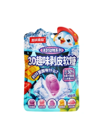 Конфеты жел.с фрукт.соком ПИНГВИНЫ ( КЛУБНИКИ, МАНГО, ВИНОГРАДА, ЯБЛОКА) 60г фото 1