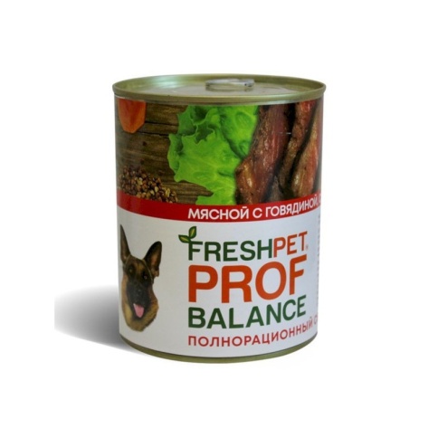 Freshpet Prof Balance влажный корм для собак всех пород с говядиной, сердцем и гречкой в консервах - 850 г фото 1