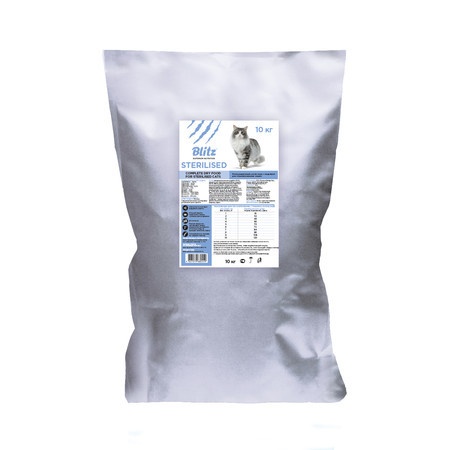Blitz Sterilised Cats для стерилизованных кошек с индейкой - 10 кг фото 1