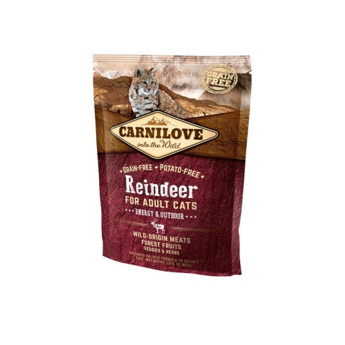 Carnilove Reindeer for Adult Cats Energy & Outdoor сухой корм для активных кошек с северным оленем - 400 г фото 1