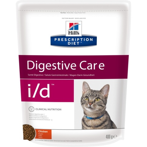 Hill's Prescription Diet i/d Digestive Care сухой диетический корм для кошек для поддержания здоровья ЖКТ с курицей - 400 гр фото 2