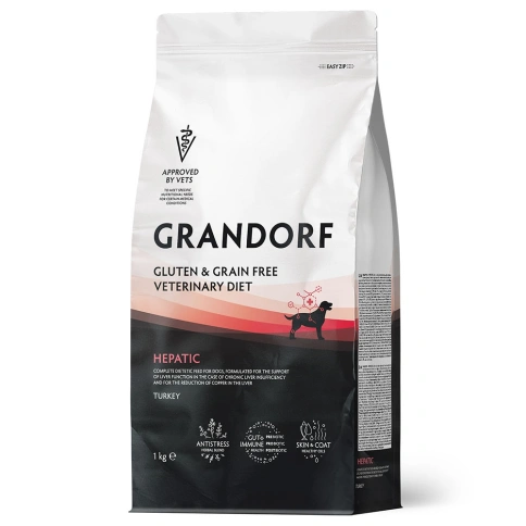 Сухой корм Grandorf Veterinary Diet Hepatic индейка для собак для поддержки функций печени, 1 кг фото 1