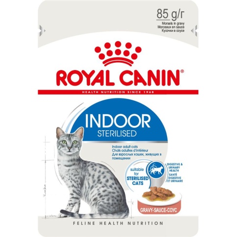 Royal Canin Indoor Sterilised влажный корм для взрослых кошек кусочки в соусе - 85 г фото 2