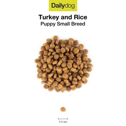 Сухой корм Dailydog Puppy Small Breed Turkey and Rice для щенков мелких и миниатюрных пород с индейкой и рисом 3 кг фото 1
