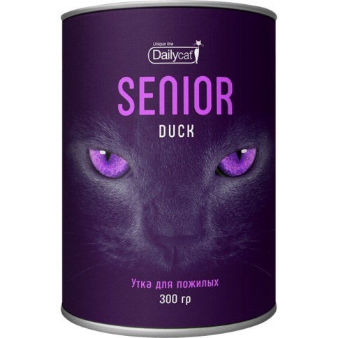 Сухой корм Dailycat Unique line Senior для пожилых кошек с уткой - 300 г фото 1