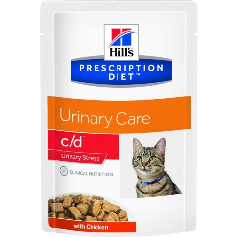 Влажный диетический корм для кошек Hill's Prescription Diet c/d Multicare Urinary Stress при профилактике цистита и мочекаменной болезни (мкб), в том числе вызванные стрессом, с курицей - 85 г фото 2