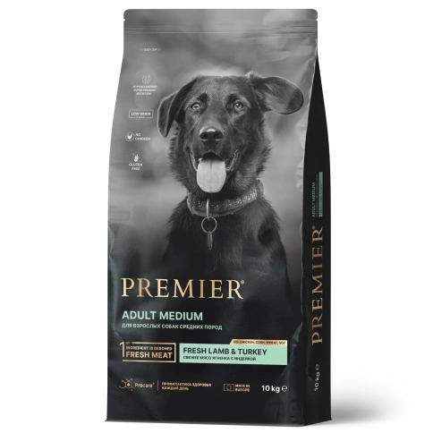Сухой корм Premier Dog Lamb & Turkey Adult Medium для собак средних пород, 10 кг фото 1