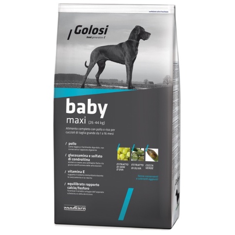 Golosi Dog Baby Maxi сухой корм для щенков крупных и гигантских пород с курицей и рисом - 3 кг фото 2