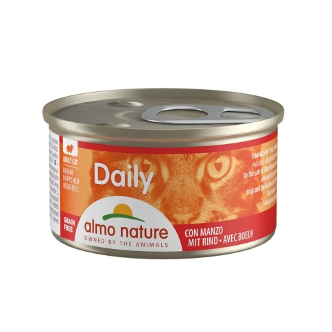 Almo Nature Daily Menu Cat Chunks with Beef повседневный сбалансированный консервированный корм с кусочками говядины для кошек всех возрастов - 85 г фото 2