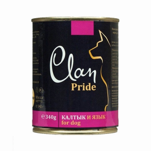 Консервы Clan Pride для собак с калтыком и языком - 340 г фото 2