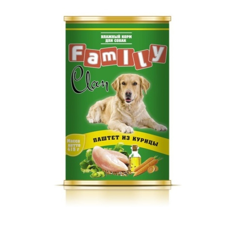 Clan Family влажный корм для собак паштет из курицы в консервах - 415 г фото 1