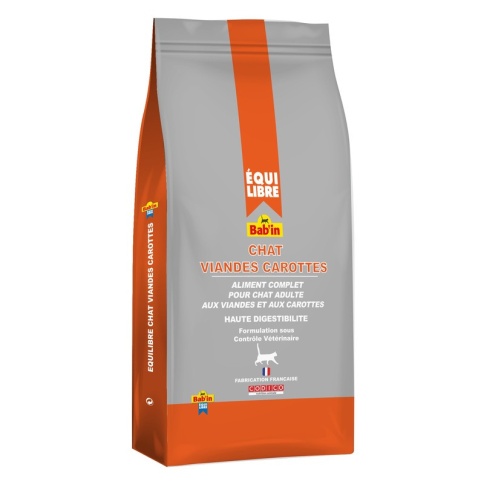 Сухой корм Babin Equilibre Chat для взрослых кошек с курицей и морковью - 15 кг фото 1