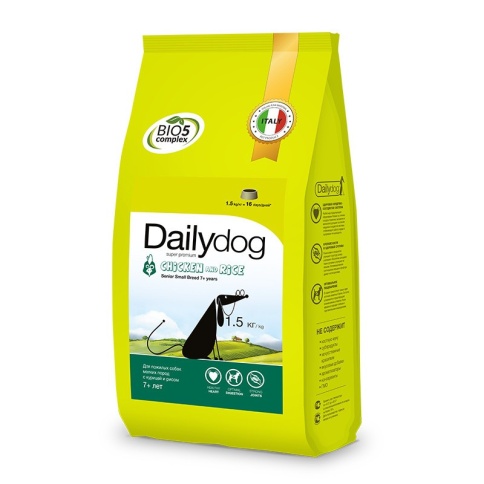 Сухой корм Dailydog Senior Small Breed Chicken and Rice для пожилых собак мелких пород с курицей и рисом 1.5 кг фото 2