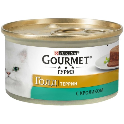 Консервы Gourmet Gold Terrine для взрослых кошек паштет с кусочками с кроликом - 85 г фото 2