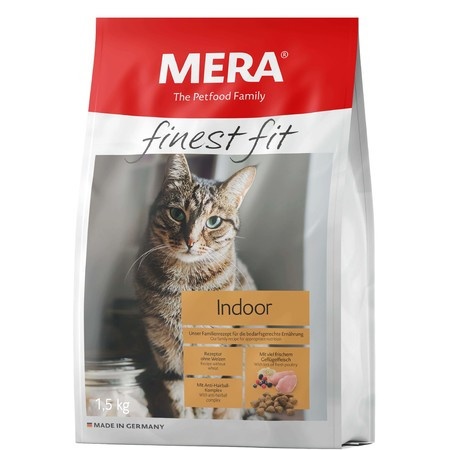 Mera Finest Fit Indoor сухой корм для взрослых кошек, живущих в помещении, с курицей - 1,5 кг фото 1