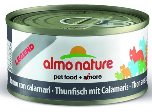Almo Nature Legend Adult Cat Tuna&Squids консервированный корм с цельными кусочками тунца и кальмарами в бульоне для взрослых кошек - 70 г фото 1