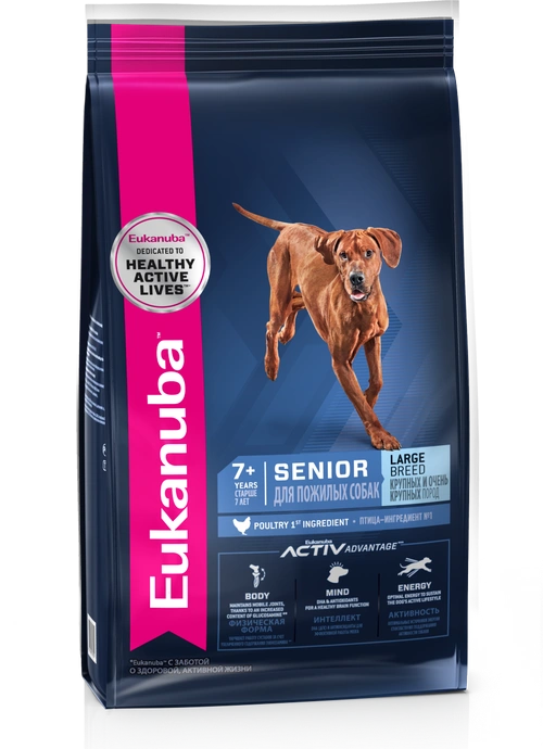 Сухой корм Eukanuba Senior Large Breed для пожилых собак крупных пород с птицей, 4 кг фото 1
