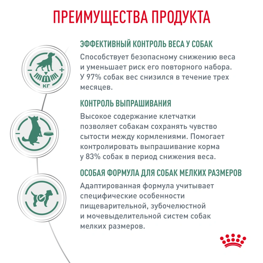 Сухой корм Royal Canin Satiety Small Dogs для собак мелких пород для снижение веса, 1.5 кг фото 2