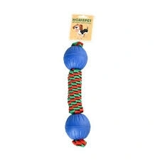 Игрушка Homepet Dental TPR для собак, два мяча на плетёнке для игры на воде фото 1
