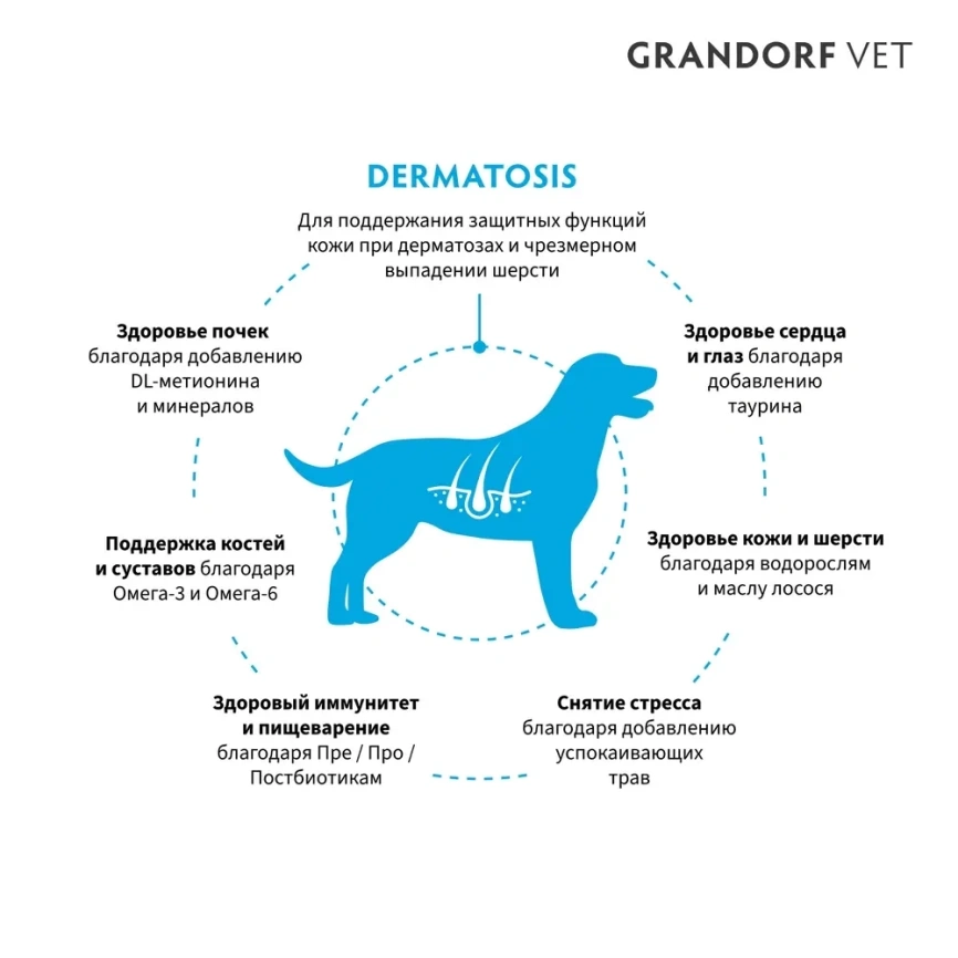 Сухой корм Grandorf Veterinary Dermatosis для собак при дерматозах, 1 кг фото 2