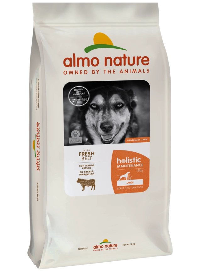 Сухой корм Almo Nature для взрослых собак крупных пород со свежей говядиной и коричневым рисом, 12 кг фото 1
