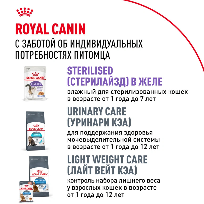 Влажный корм Royal Canin Sterilised в соусе для стерилизованных кошек старше 1 года, пауч, 85 г фото 18