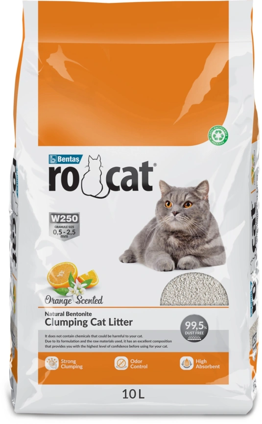 Наполнитель Ro Cat комкующийся без пыли с ароматом апельсина, 8.5 кг фото 1