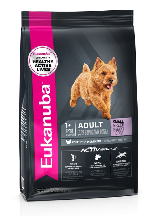 Сухой корм Eukanuba Adult Mini Breed для взрослых собак миниатюрных пород с птицей, 0.5 кг фото 1