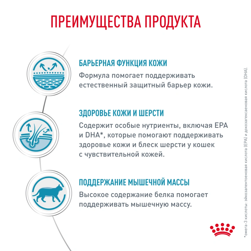 Сухой корм Royal Canin Skin & Coat для кошек, 350 г фото 2