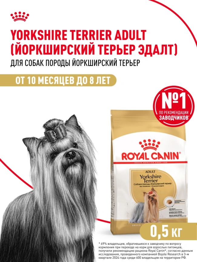 Сухой корм Royal Canin Yorkshire Terrier Adult для взрослых собак, 500 г фото 15
