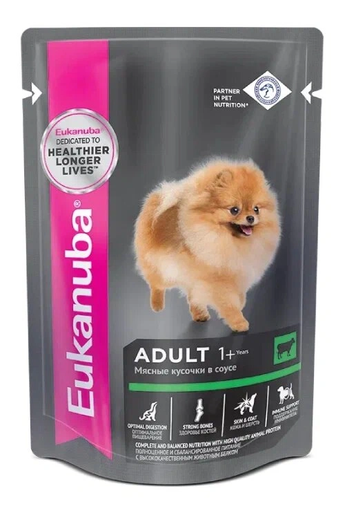 Влажный корм Eukanuba Adult для взрослых собак с говядиной, 0.1 кг фото 1
