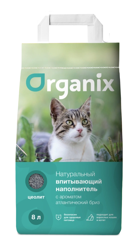 Наполнитель Organix для кошачьего туалета, впитывающий для кошачьего туалета, с ароматом атлантического бриза, 8 л фото 1