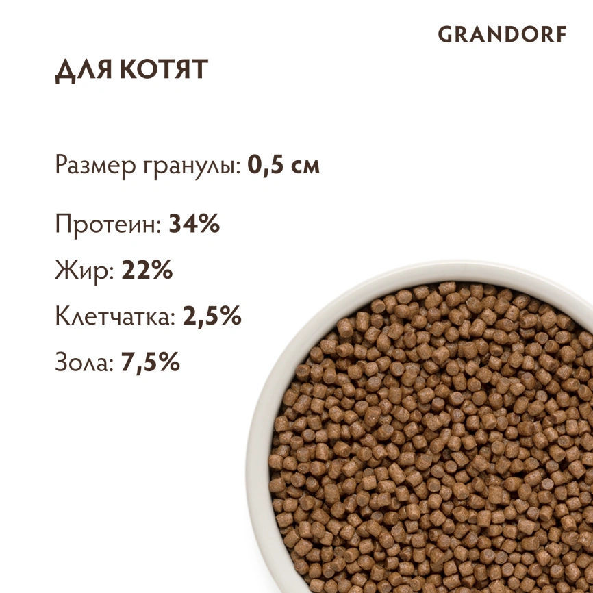 Сухой корм Grandorf Lamb & Turkey Kitten Ягненок с индейкой для котят, 2 кг фото 9