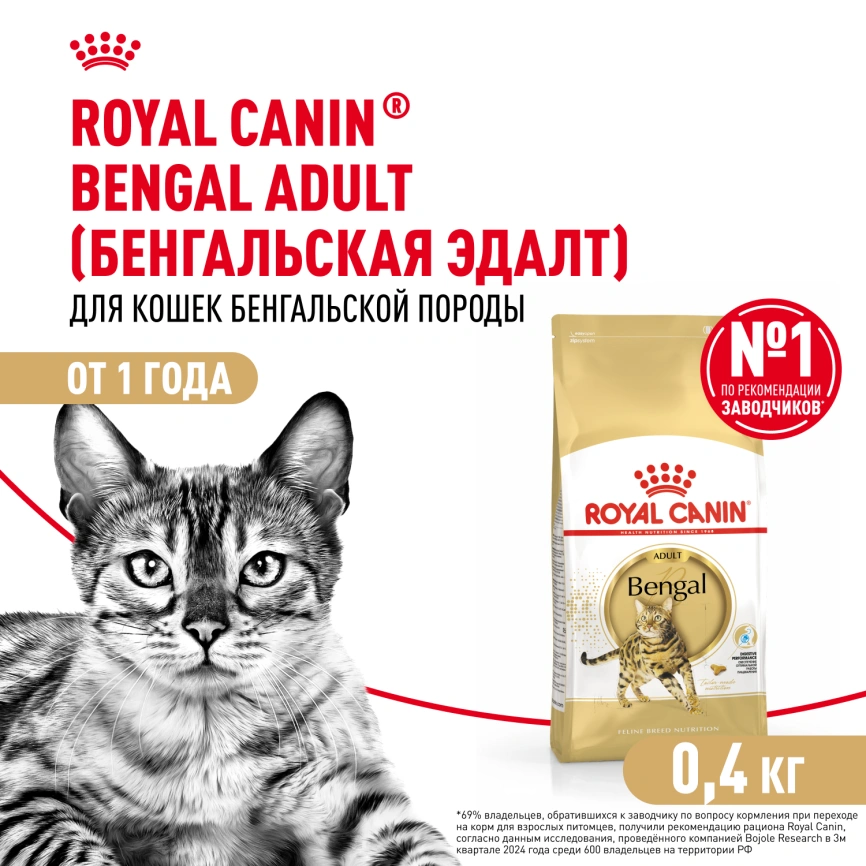 Сухой корм Royal Canin Bengal для кошек бенгальской породы, 400 г фото 1