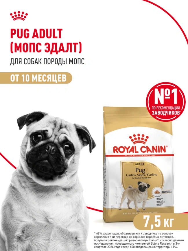 Сухой корм Royal Canin Pug Adult для взрослых собак, 7.5 кг фото 15