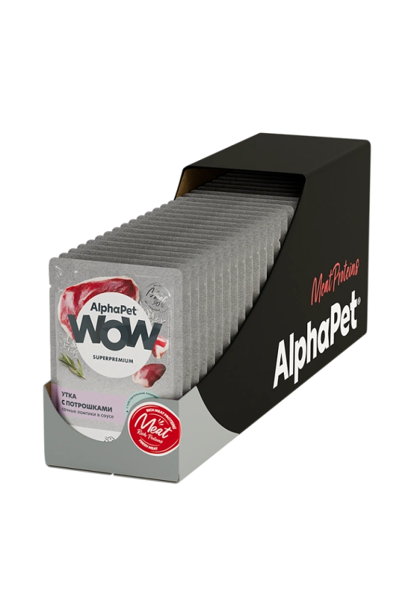 Влажный корм ALPHAPET WOW Superpremium Duck & Giblets для кошек, с чувствительным пищеварением, с уткой и потрошками, 85 г фото 3