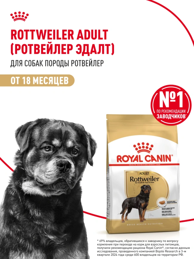 Сухой корм Royal Canin Rottweiler Adult для взрослых собак, 12 кг фото 11