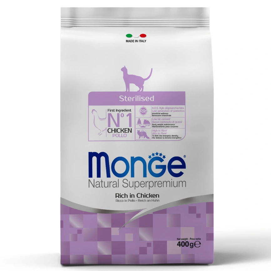 Сухой корм Monge Cat Daily Line Senior Chicken для пожилых кошек с курицей, 400 г фото 1