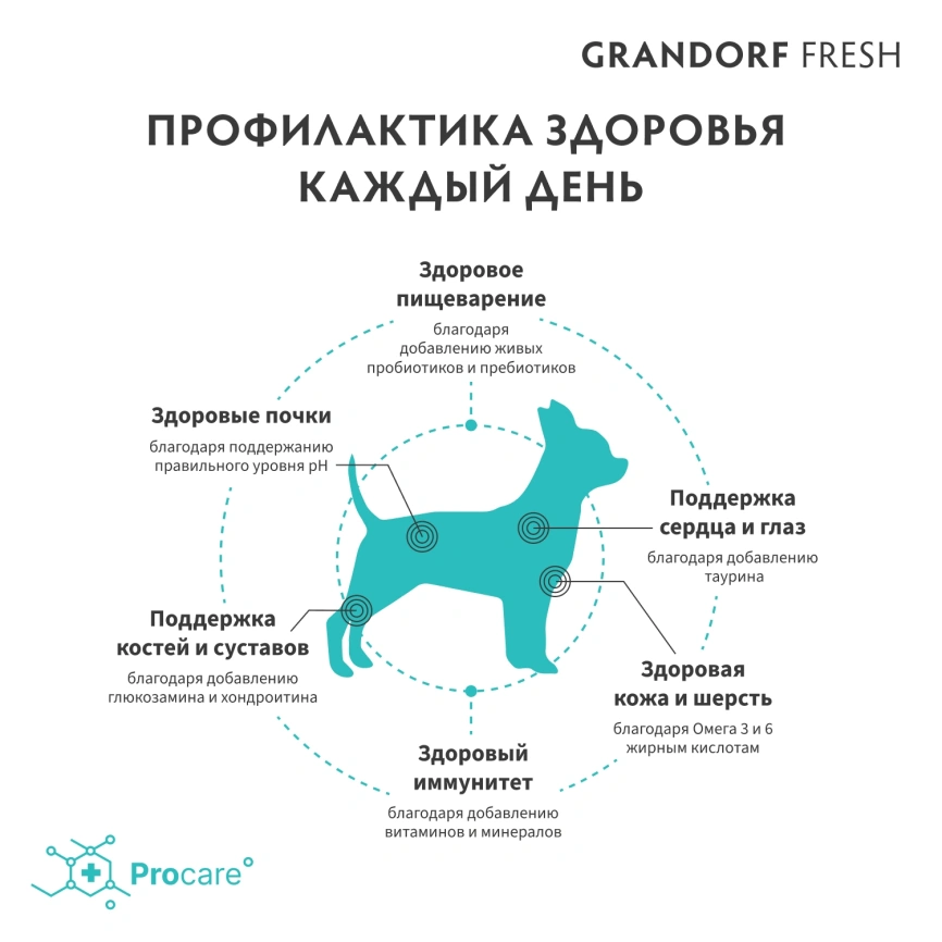 Сухой корм Grandorf Fresh Dog для взрослых собак мелких пород для здоровья кожи и шерсти лосось с бататом 1 кг фото 4