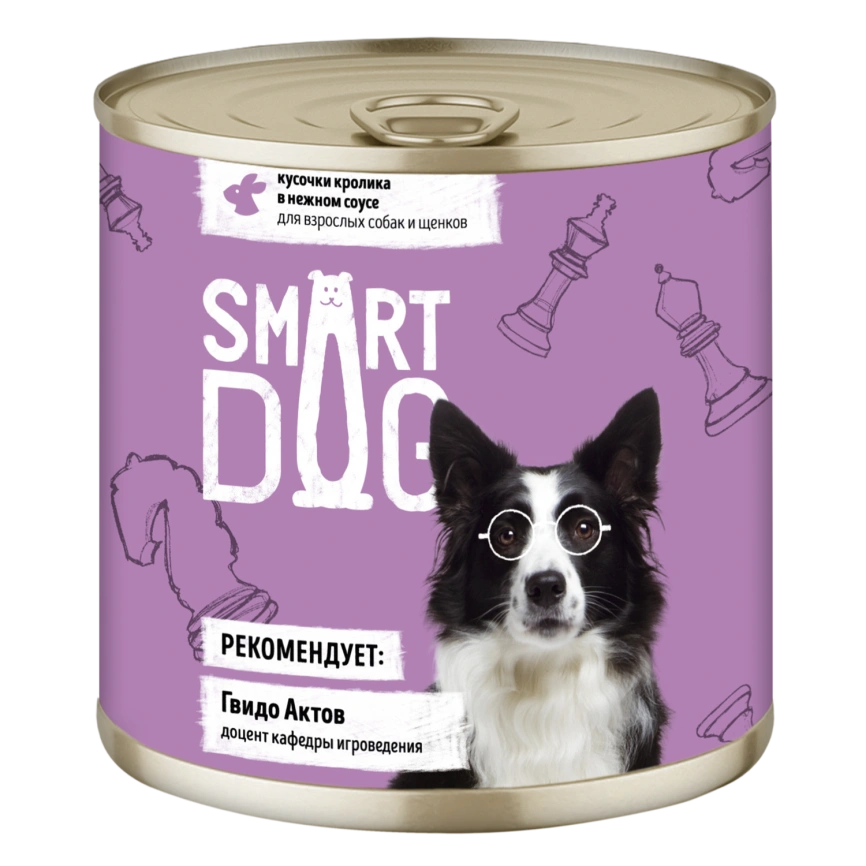 Влажный корм Smart Dog для для взрослых собак и щенков, кусочки кролика в нежном соусе, 85 г фото 1