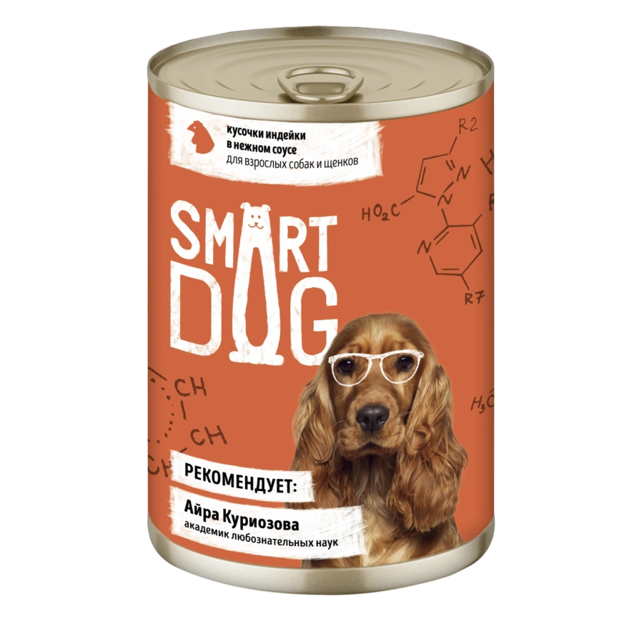 Влажный корм Smart Dog для для взрослых собак и щенков, кусочки индейки в нежном соусе, 400 г фото 1