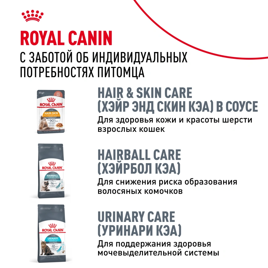 Влажный корм Royal Canin Hair & Skin Care в желе для взрослых кошек старше 1 года, пауч, 85 г фото 11